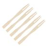800Pcs Bamboos Raw Dessert Pick Mini Two-prong Fork Snack Fork Fruit Skewer  Outdoor Snack Eating