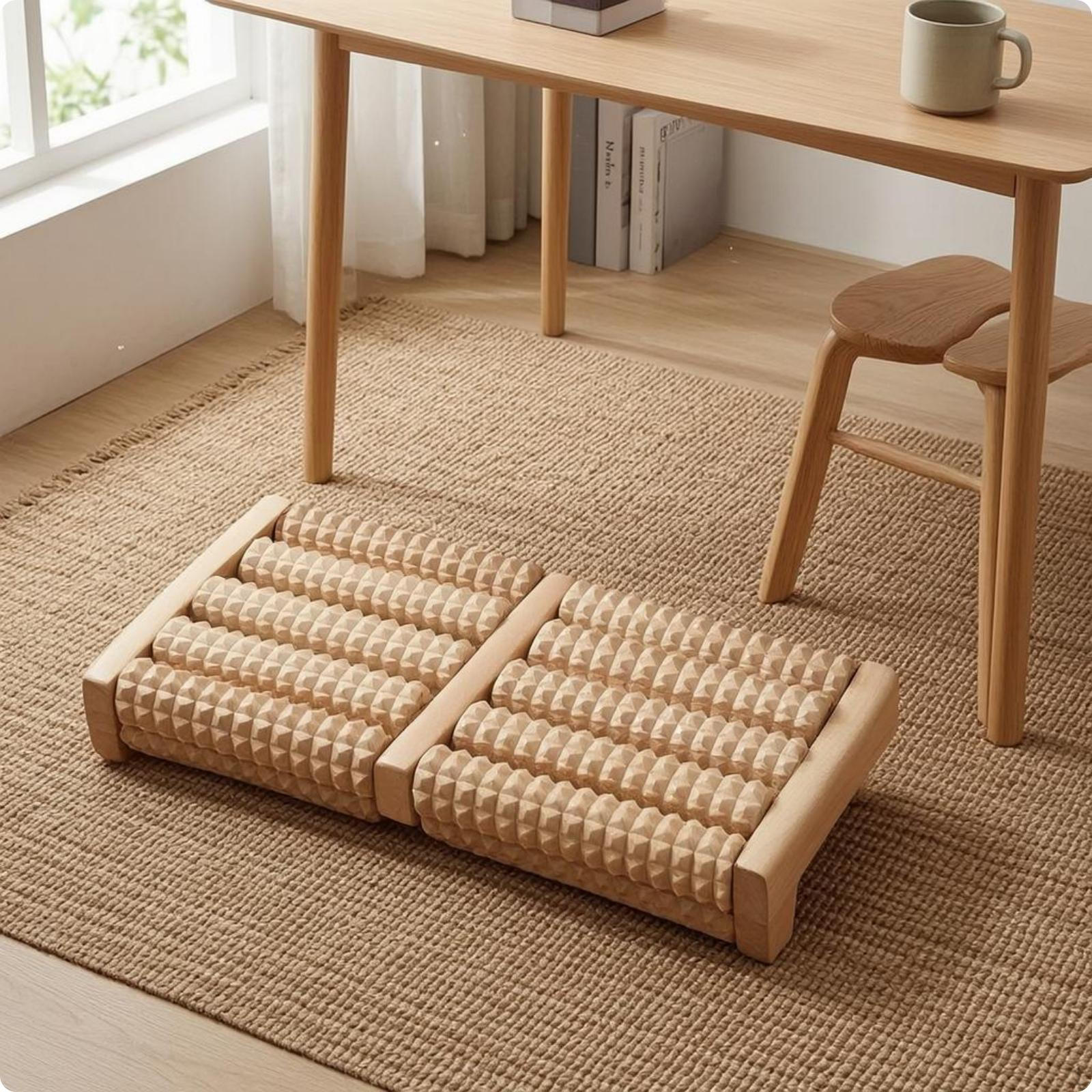 Wooden Foot Massage Roller Board Textured Rollers LowProfile 8row 5-row