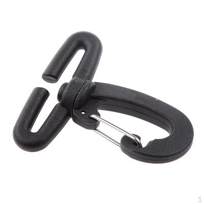 Schwarzer Nylon Schwenkkarabinerhaken Clip Rucksack Tasche Gurtband Schnalle 40mm