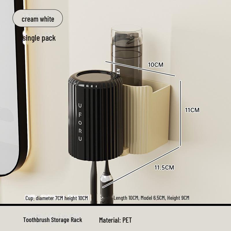 Wandmontierter Zahnbürsten- und Tassenständer ohne Lochung zur Aufbewahrung im Badezimmer