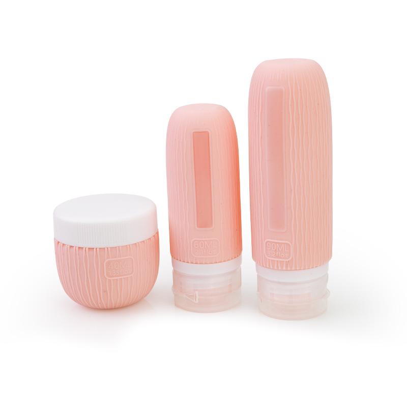 

Silicone Travel Bottle and Jar Set with New Wave Texture - Portable Multi-spec Dispenser Bottles