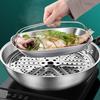 Heat-resistant Fish Serving Plate Stainless Steel Steaming Tray Durable Serving Tray  Cooking