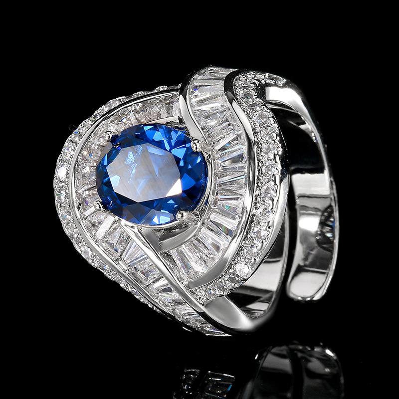 Jewelry Copper Bottom Gold-Plated Simulation Para Green Ring Main Stone 8 * 10