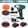 2-IN-1 2800rpm Car Polisher 5" Polishing Pads Electric Drill Driver Kit for 18V Battery Cordless Electric Polishing Machine