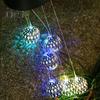 Solar Wind Chime Garden Metal Orb Wind Chime with Color-Changing Solar Lights Outdoor Decor Light-up Wind Chime for Porch Patio Balcony Decoration