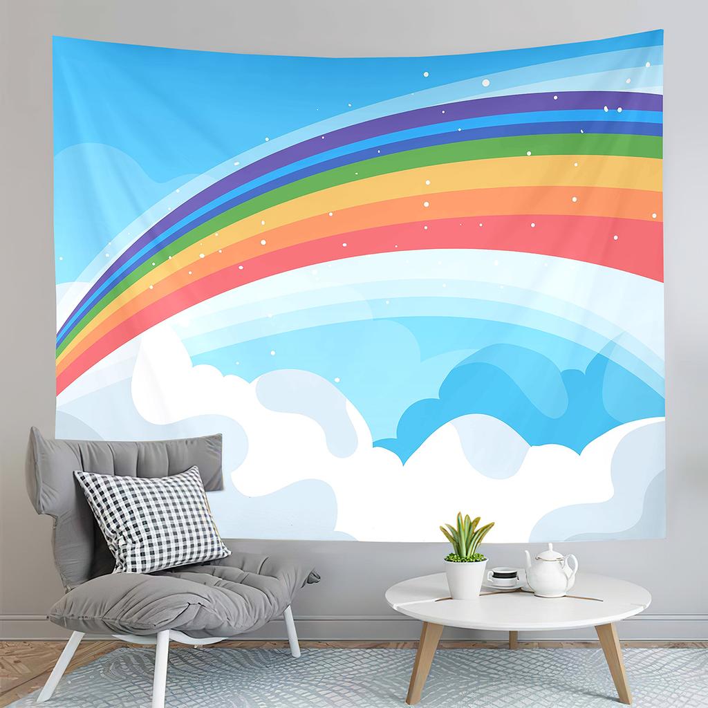 Colorful Rainbow Style Tapestry Abstract Aesthetics Tapestry Art Home Living Room Bedroom Dorm Wall Hanging Decorative Blanket