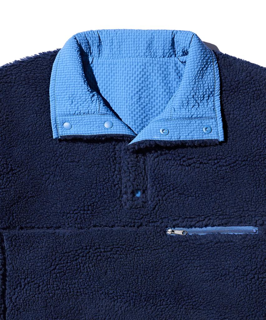 MADDEN Sherpa Reversible Pullover Jacket Navy