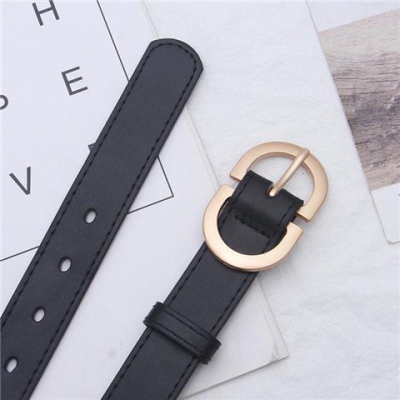 Trendy Korean Style Simplistic Black Pu Belt Perfect For Summer Outfits