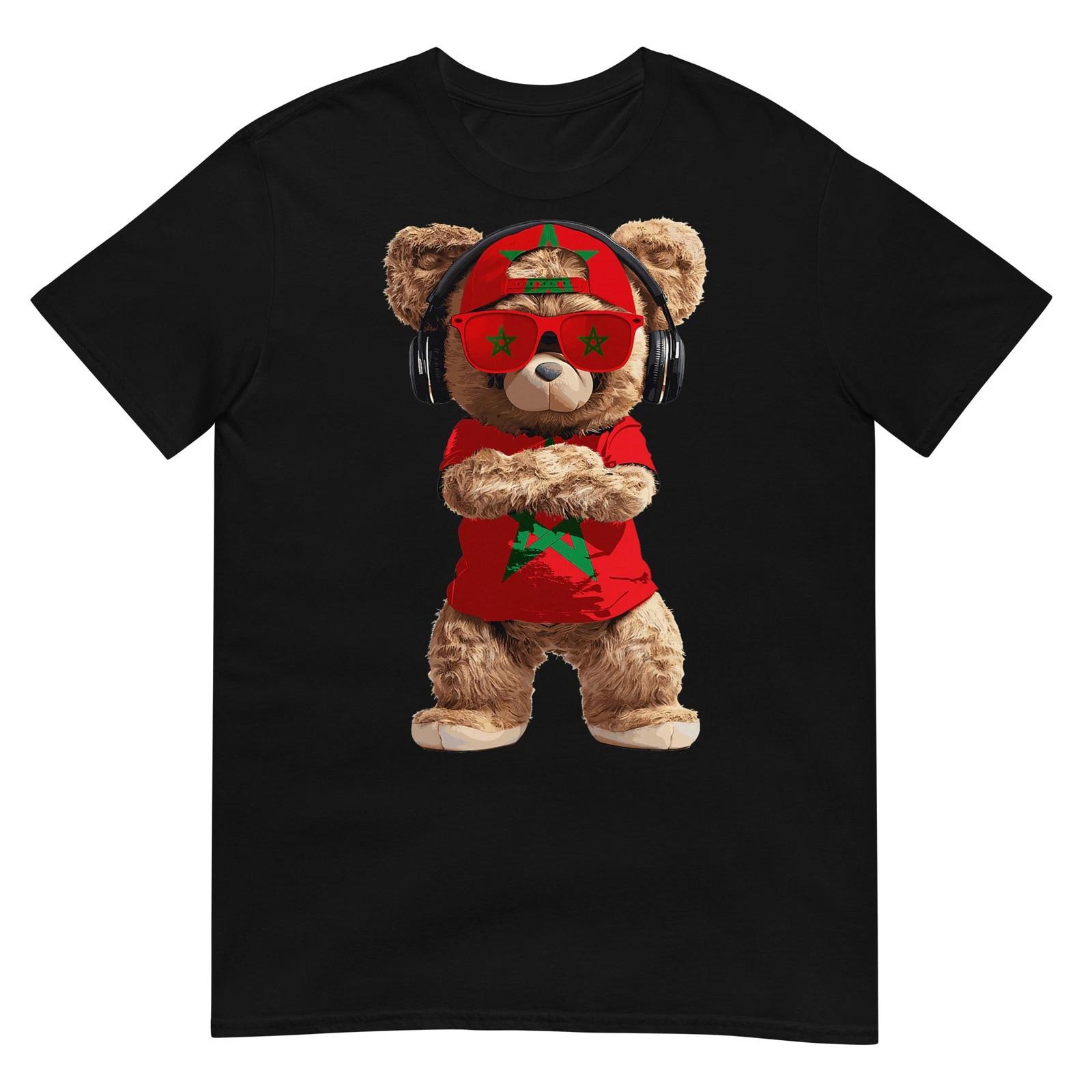 

Morocco Flag Souvenirs Bear Outfit Products Moroccan T-Shirt 4XL