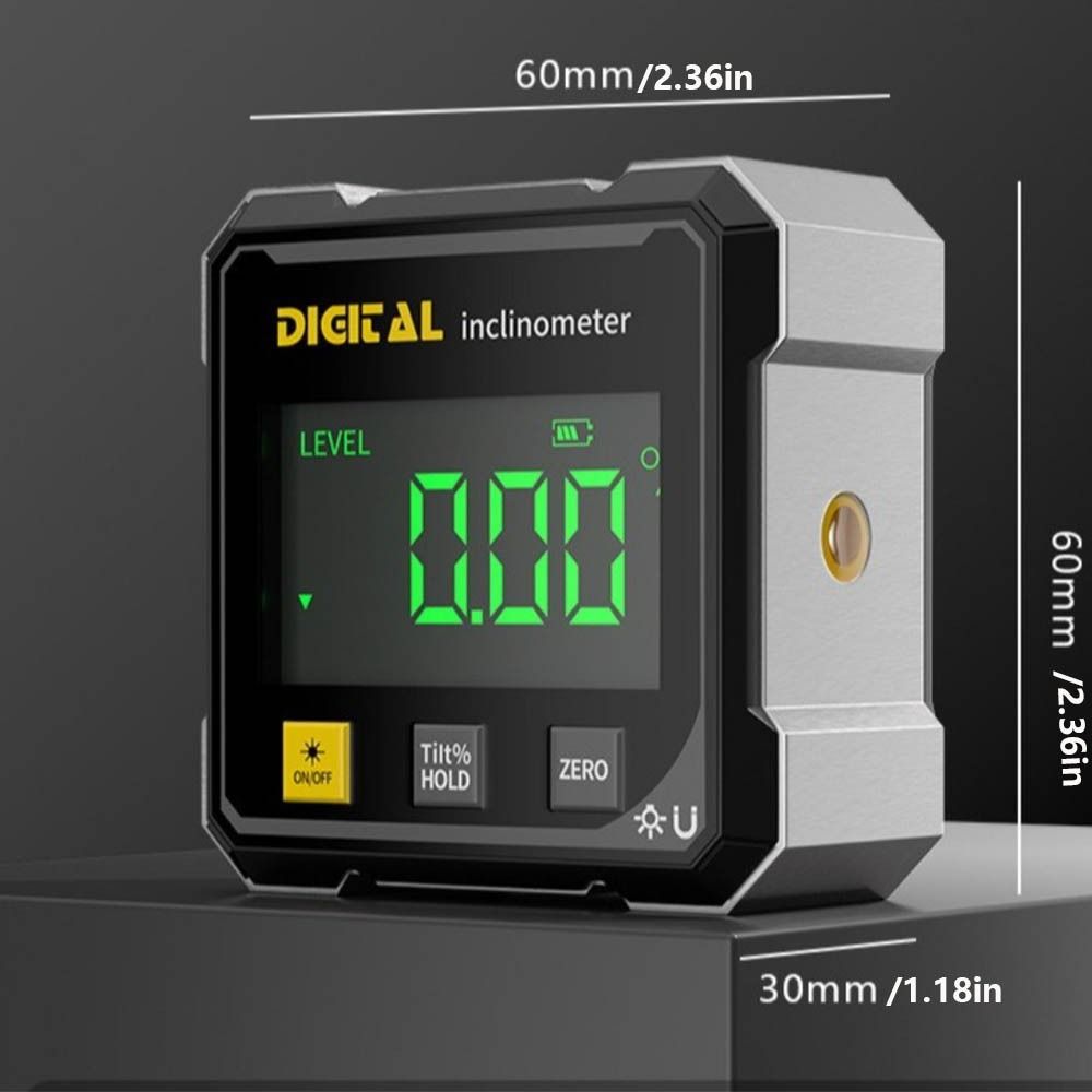 Digitalt display Vinkelmåler med fire sider Tiltvinkelboks Vinkelmåler Elektronisk vater Laser