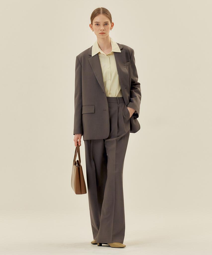 MIND BRIDGE WOMEN [W][Couture] Double-Pleat Wide Slacks - 2 Colors