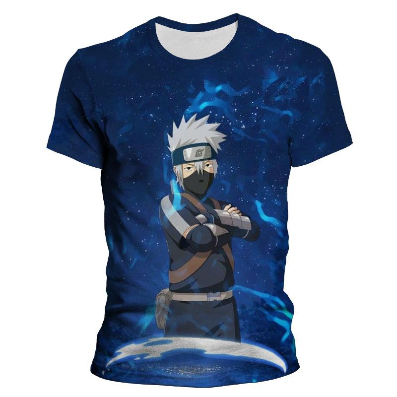 Ny mote T-skjorte for menn Naruto Kakashi Cartoon Anime Barn T-skjorter Sommer Kortermede Kvinner Oversized klær Topper