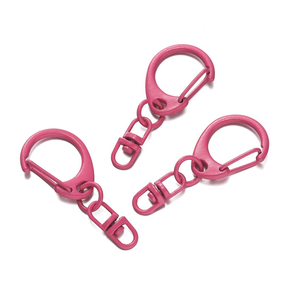 5pcs Alloy Colorful D-shaped Hooks With Rotatable Eight-character Buckle for DIY Keychains Crafts Bag Charms Key Ring Findings