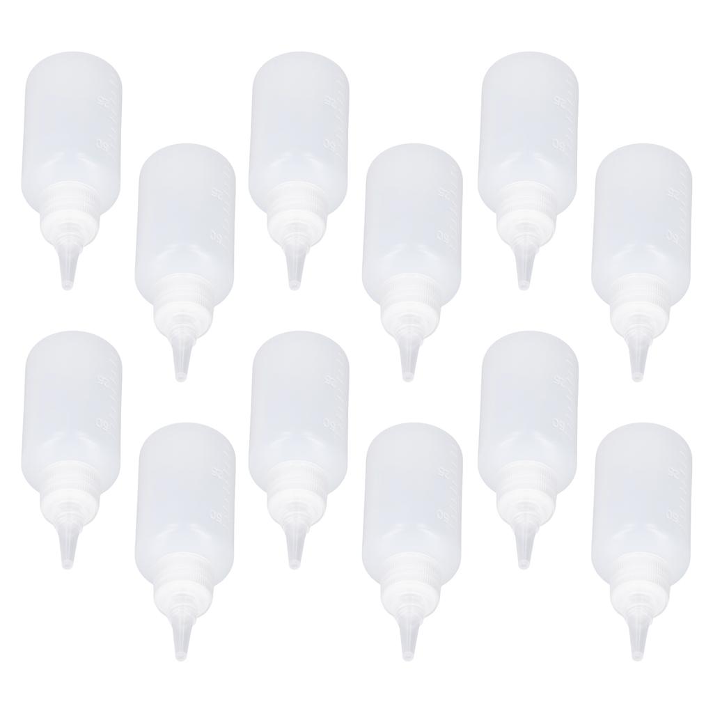100PCS 50ml Empty Squeeze Bottles with Scale Semi Transparent Plastic Liquid Dispensing Container for Dye Oil Ink Paint