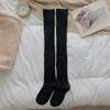 Lårhøye strømper Dame Høst Vinter Tykke Varme Knehøye Sokker Ull Kasjmir Termiske Lange Sokker Lårhøye Sokker Strømper