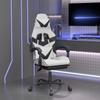 Day and Night - Day and Night Gaming Chair with Footrest In Black and White Synthetic Leather