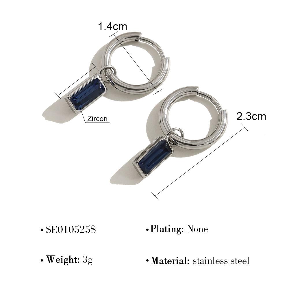 Trendiges Geometrisches Vintage Grünes Zirkon Ohrring-Set Elegante Ohrclips Schmuck