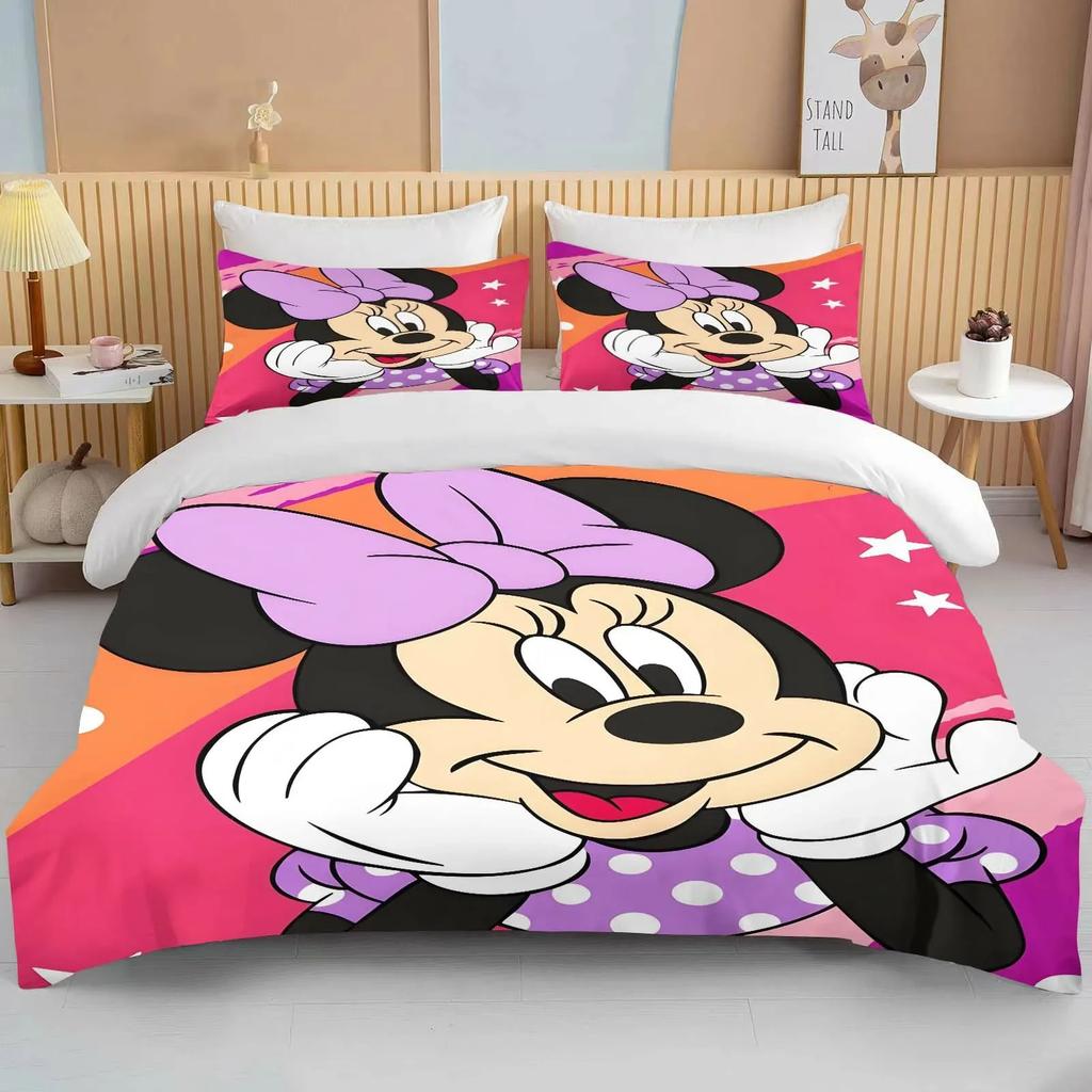 Minnie Mouse Bedding Sets Soft Comforter Cover Bed Cover Duvet Cover Pillow Case 2-3 Pieces Sets Bedroom Decoration