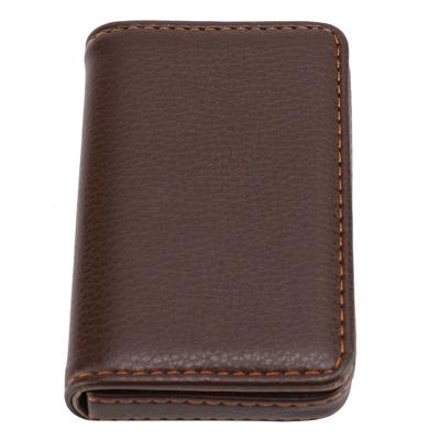 Portable PU Magnetic Closure Business Card Storage Case Stainless Steel Cards Holder