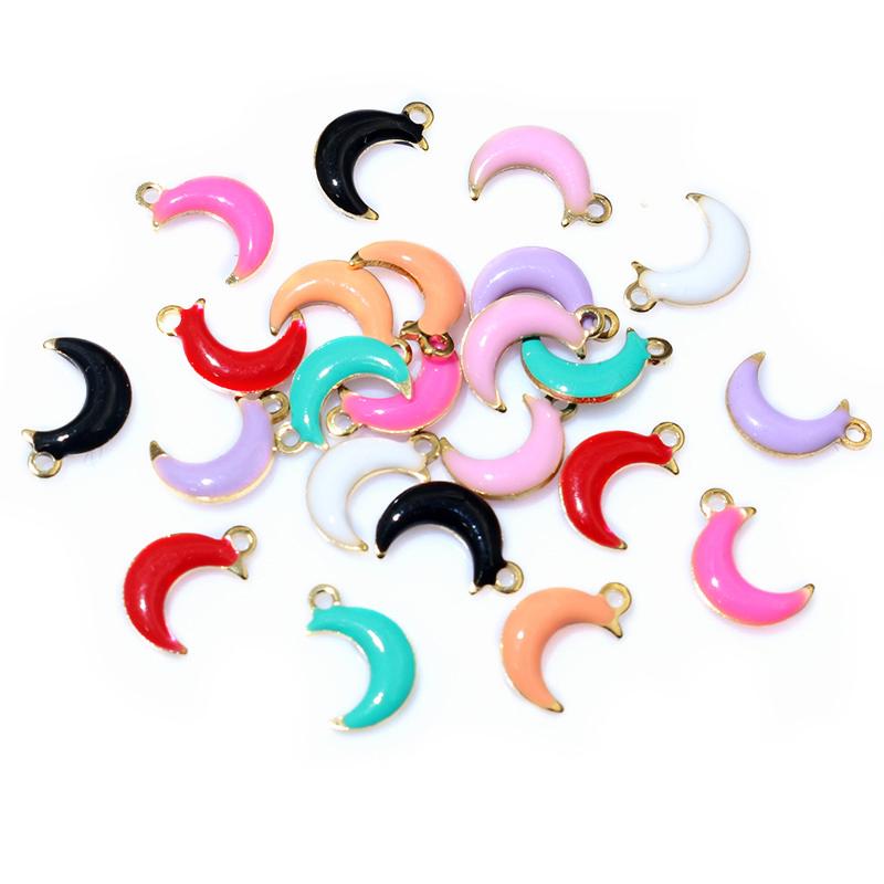 

20pcs 8.5x5.5mm Enamel Small Moon Charms Pendant Stainless Steel DIY Jewelry Making Accessories Findings for Bracelet Earrings
