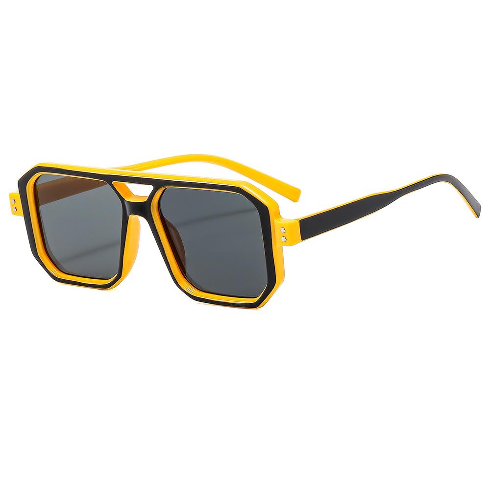 Vintage Double Bridge Sunglasses Women Square Frame Luxury Shades Sun Glasses Female Pilot Eyewear Uv400