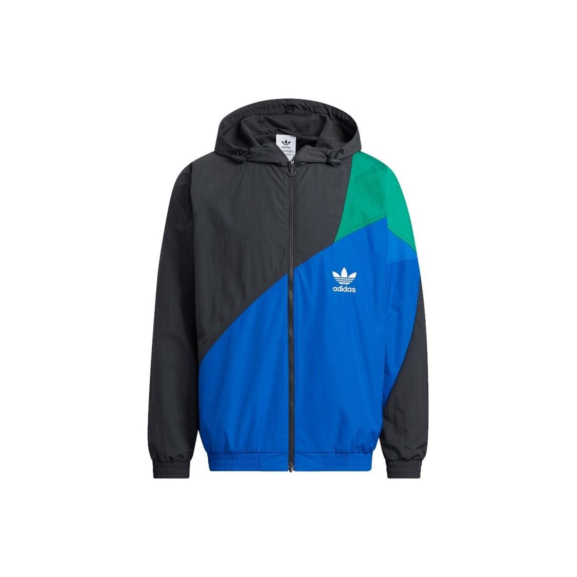 adidas Originals Colorblock Sports Hoodie Logo Jacket Men s Blue XS