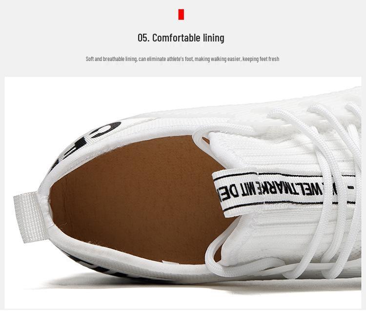 9017 Men's Height-Boosting Low-Top Running Shoes, Flyknit Mesh, Thick Sole, Casual Spring/Summer Jogging Sneakers