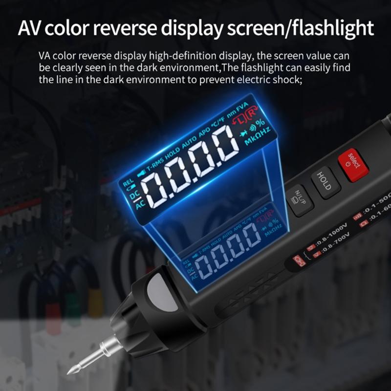 Voltage Testers Non-Contact Electrical Tester Phase Sequence Meter Electric Compact Pen with NCV LED Flashlight