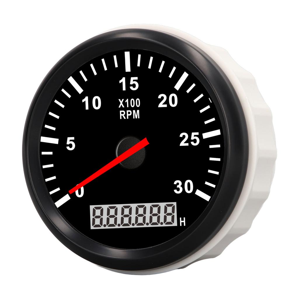 Turometru 85mm 3.35in 3000RPM IP67 Rezistent la apă Turometru cu orometru LCD Iluminare de fundal roșie pentru mașină camion barcă