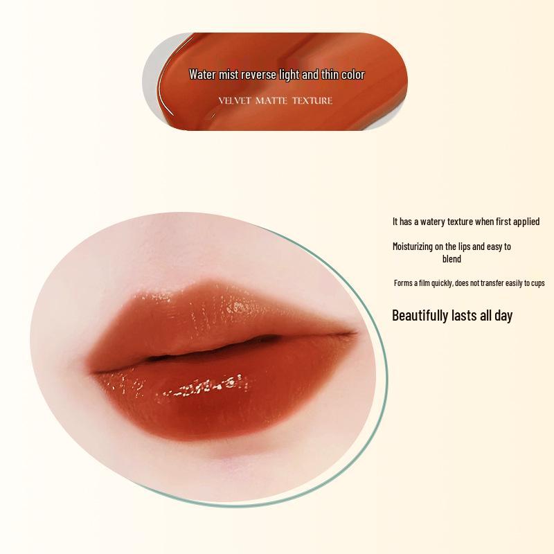 Lan Yi Diary Non-Stick Lip Glaze: Long-lasting, Shiny, Non-Transfer, Nude Makeup for Radiant Skin
