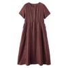 2025 Summer Loose Women's Round Neck Short Sleeve Slimming Long Dress