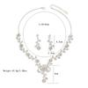 New Bride Rhinestone Droplet Necklace Earring Jewelry Set Women's Banquet Dress Matching Accessories