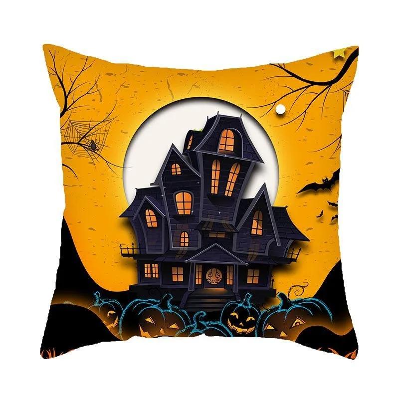 

Чехол для подушки с тыквенной головой и замком в стиле Хэллоуина, подходит для домашней вечеринки, гостиной, дивана, украшения комнаты, чехол для подушки 50x50cm
