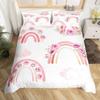 Cartoon Rainbow King Queen Duvet Cover Kids Girls Colorful Clouds Bedding Set Love Heart Comforter Cover Polyester Quilt Cover