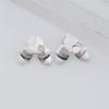 Three-layers Triangle Flower Women's Stud Earrings Folded Floral Gold Color Silver Color Petals Metal Geometric Female Earrings