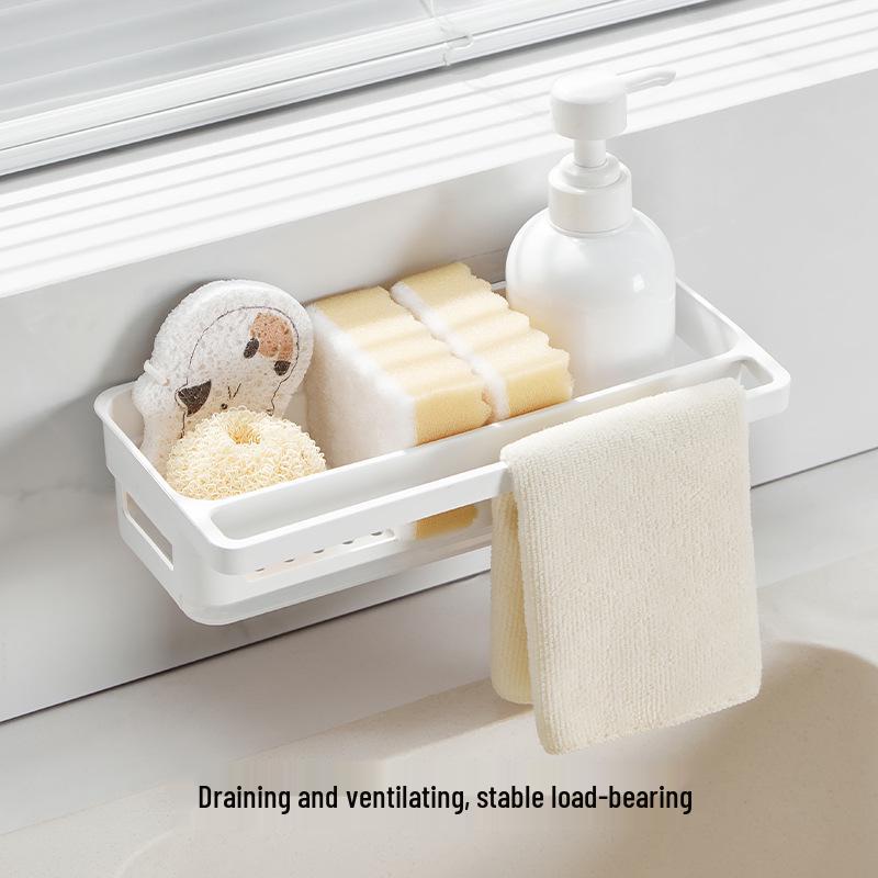 Punch-Free Kitchen Dishcloth & Soap Storage Rack