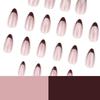 Cat Eye Glitter Brown French Almond Short False Nails - Hot Selling Fall/Winter Tips