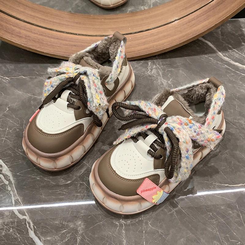 Fashion Thick Bottom Sponge Cake New Trend Color Shoes Sneaker Student Korean Versatile Flat Board Shoe Women Aesthetic Kawaii Sneakers