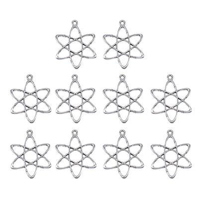 Pack Of 10 Atomic Structure Pendants for Classroom Scientific Gift Jewelry Making Accessories for Science Enthusiasts