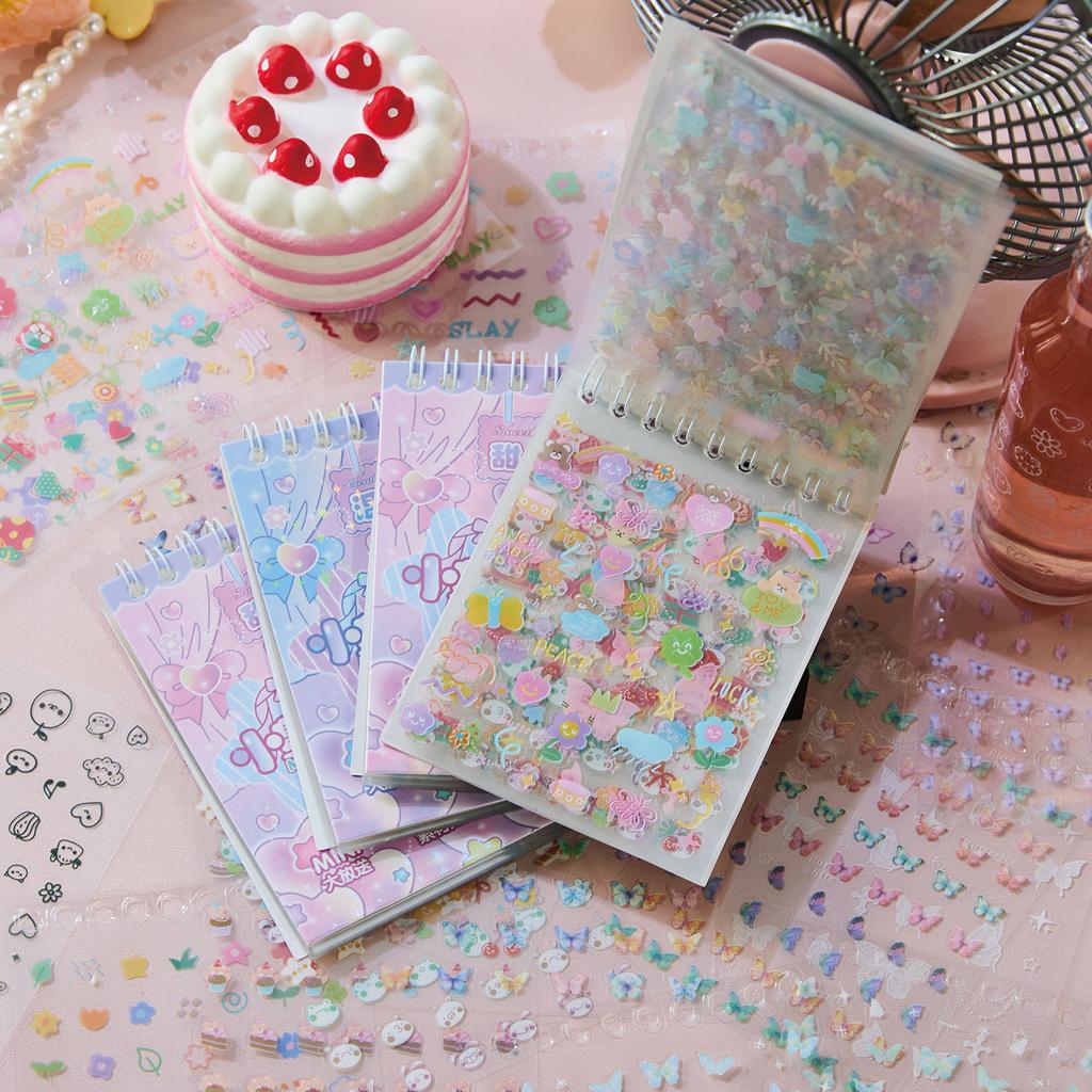 32sheets Kawaii Mini Sticker Die-cutting Sticker book Kpop Toploader Decorative Stickers Nail Sticker Set Stationery