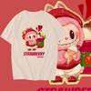 The latest cute cartoon labubu printed T-shirt short-sleeved casual wear fashion