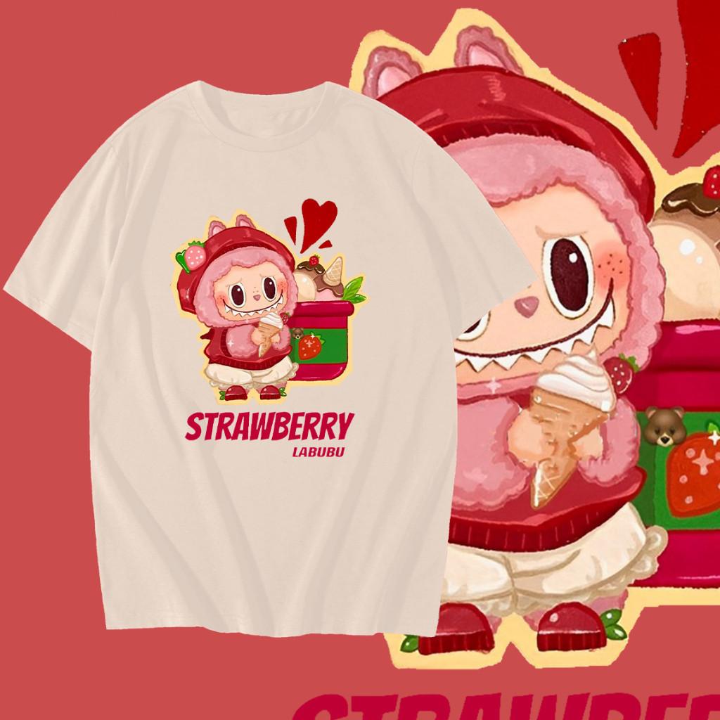 The latest cute cartoon labubu printed T-shirt short-sleeved casual wear fashion