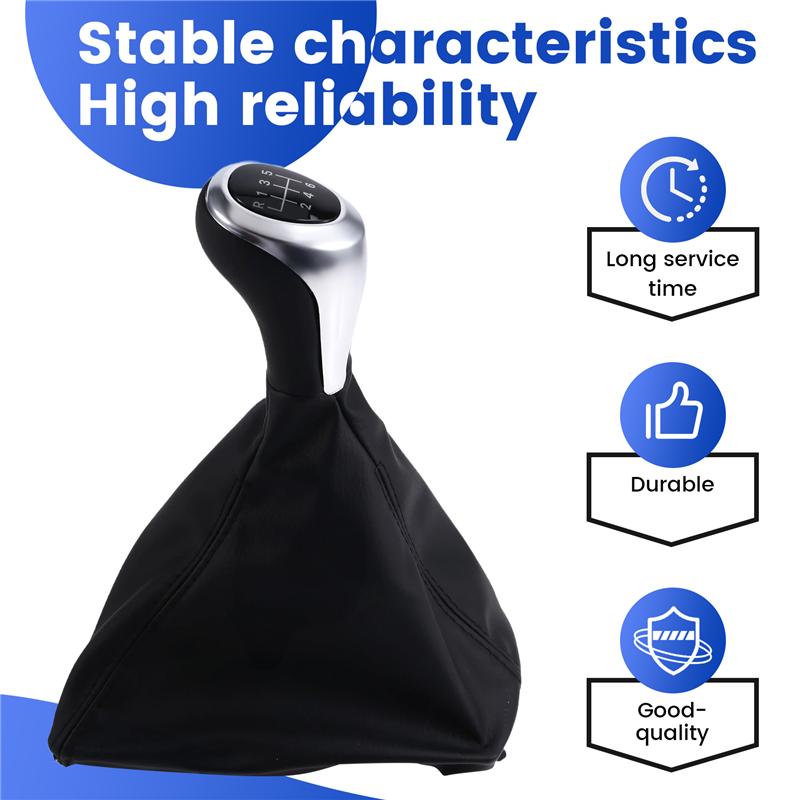 Samochodowa 6-biegowa manualna dźwignia zmiany biegów Gałka zmiany biegów z pyłoszczelnym mieszekiem ze skóry PU Do BMW Serii 1 3 F20 F30 2011-2016-A87Q