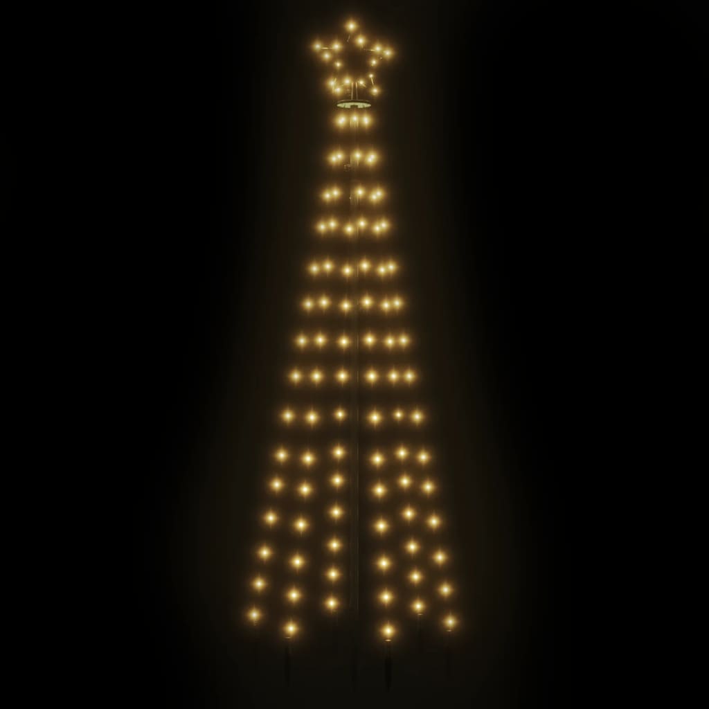 LED Christmas Tree with Ground Spikes Warm White 108 LEDs 180 cm