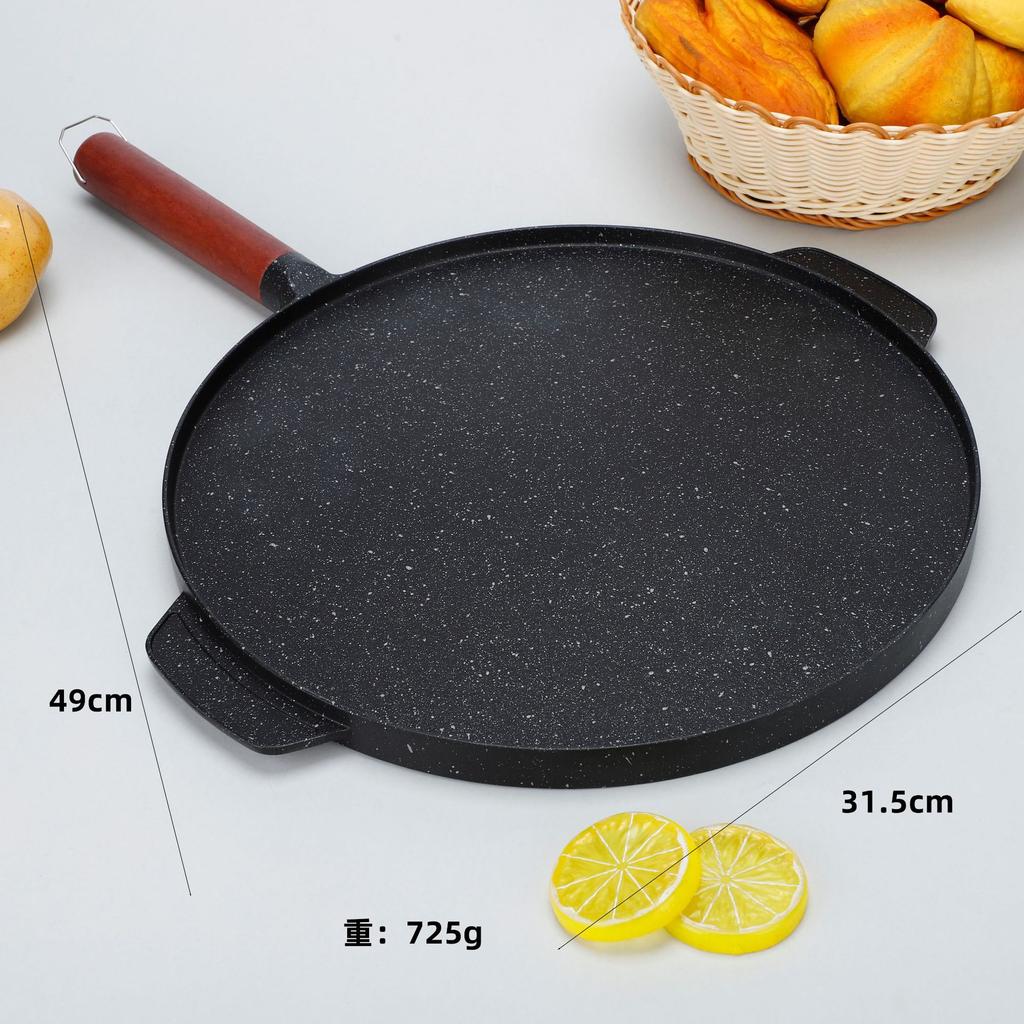 Non Stick Frying Pan Aluminum Medical Stone Coating Double Side Steak Frying Pan Camping Barbecue Grill Stoves Universal