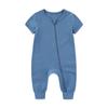 2-teiliger Baby Jungen Mädchen modischer kurzärmliger Overall mit Reißverschluss Baumwolle weich Neugeborenenkleidung