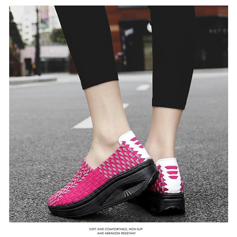 Светящиеся плетеные туфли Ленивые туфли Модные и трендовые женские туфли на толстой — фото 7