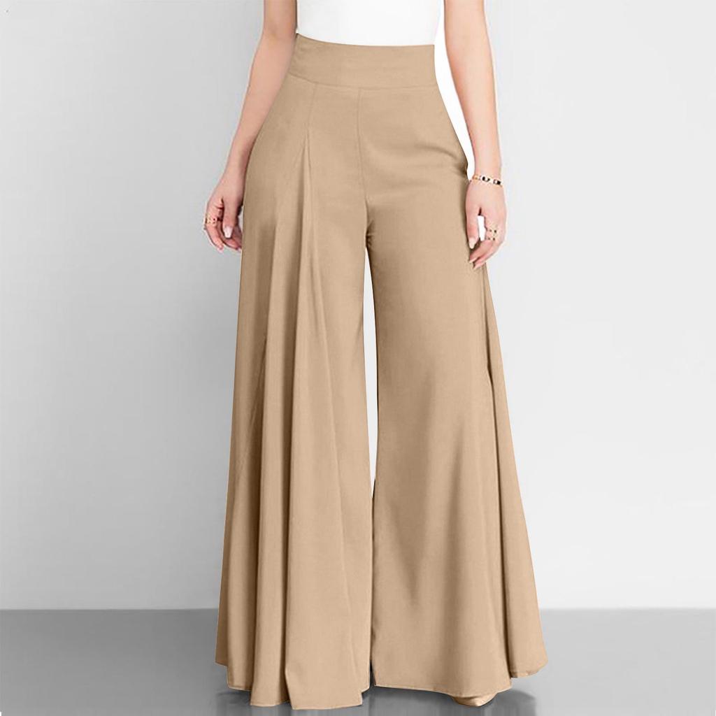 Women's High Waist Wide Leg Solid Color Casual Pants