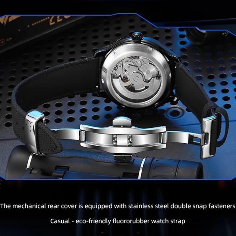 Top-Marke Luxus Skelett Tourbillon Automatische Mechanische Uhr für Herren Sport Vollstahl Wasserdichte Uhren