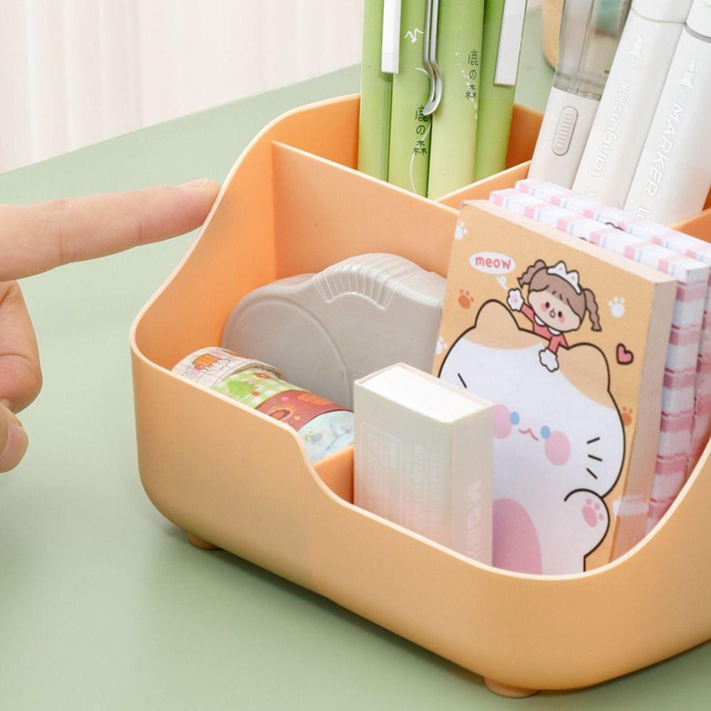 1Pcs 5-Grids Makeup Brush Holder Multifunctional Storage Bucket Durable Desktop Organizer